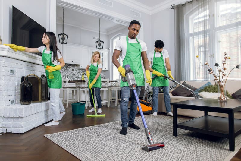 Professional cleaning team working together in Newburyport Massachusetts home